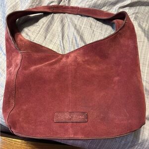 Lucky Brand Suede Hobo Bag in Deep Red